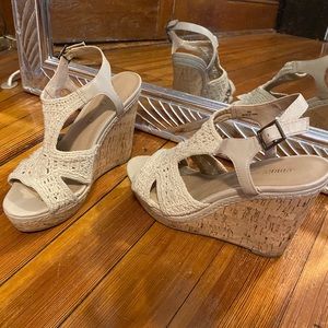 Macrame wedge sandle - 5 inch cork heel